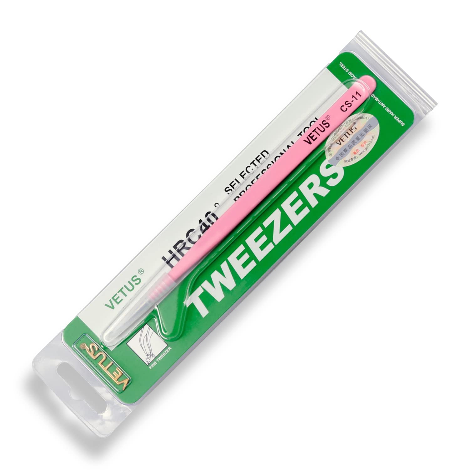 Tweezers for nail art made of stainless steel pink