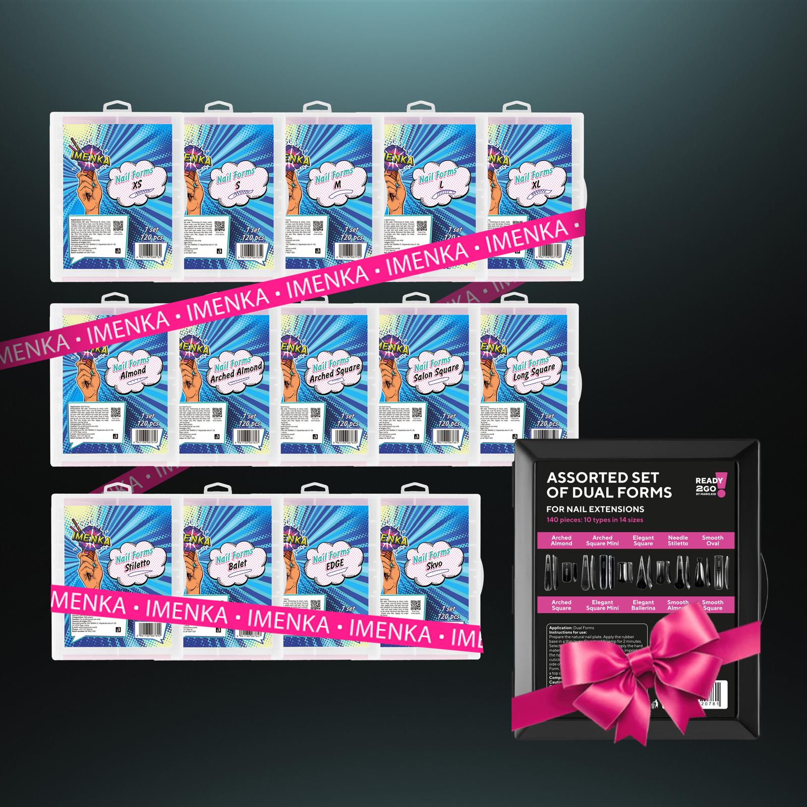 14 Nail Forms Imenka + MIX R2GO Set von MARIS