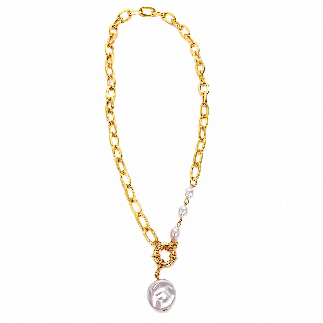 Stylische asymetrische Kette in gold (Modeschmuck) 4