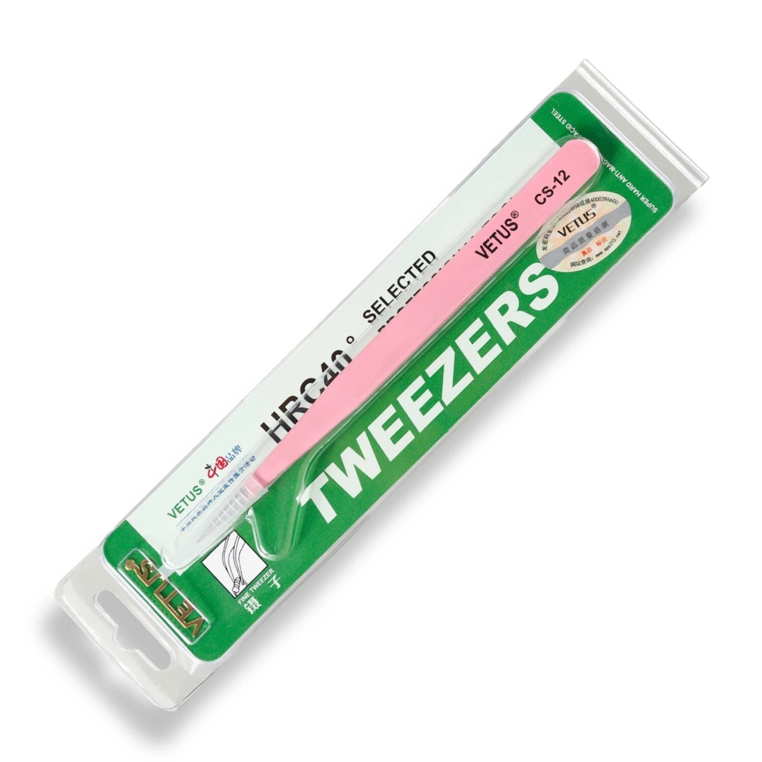 Tweezers for nail art made of stainless steel pink