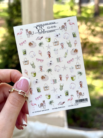 Slider CUT OUT ohne Auschneiden (Wasserlösliche Aufkleber) CU16 von VS Nails