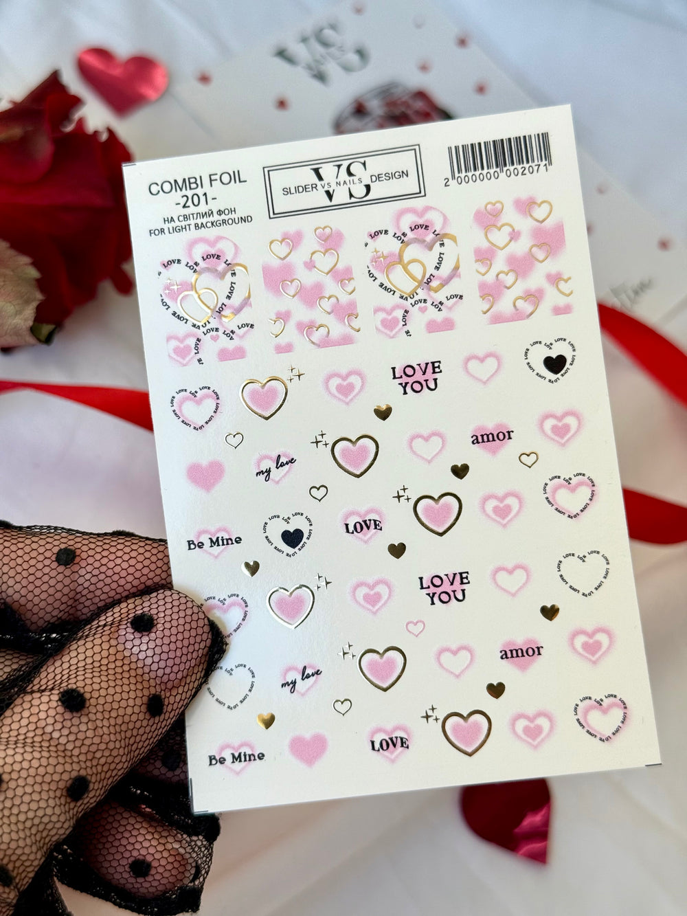 Slider with foil (water-soluble decals) by VS Nails 201 COMBI FOIL