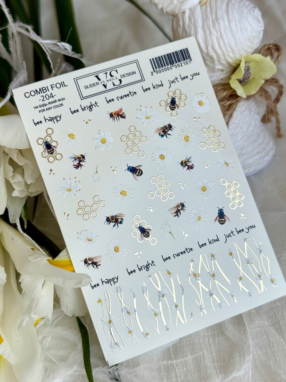 Slider with foil (water-soluble decals) by VS Nails 204 COMBI FOIL