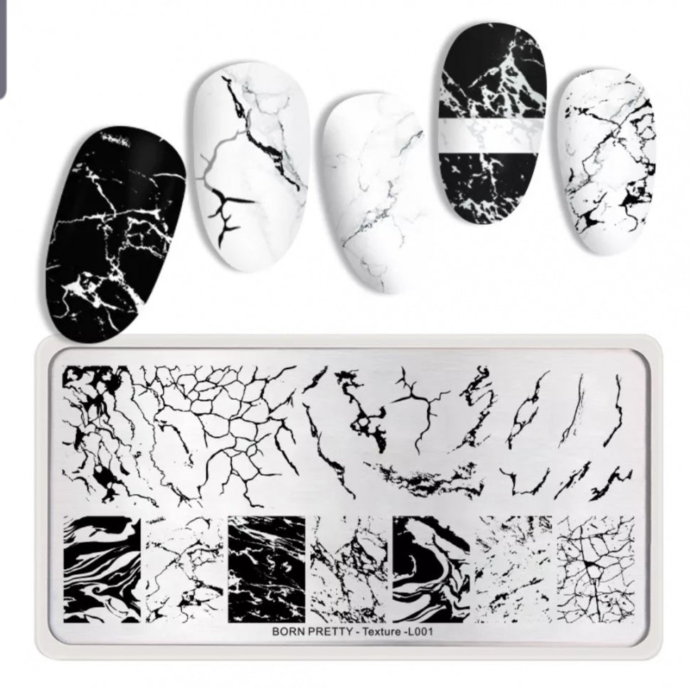 Stamping Plate Stencil Marble Effect TL001
