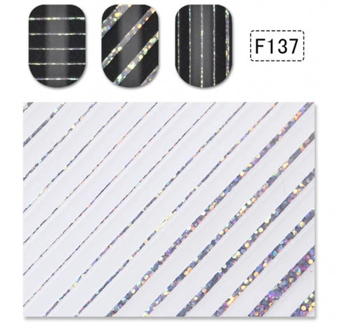 Sticker dehnbare Streifen irisierend-silber LAQUE