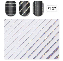 Sticker strisce elastiche iridescenti argento LAQUE