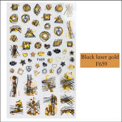 Sticker shapes in black and gold F659