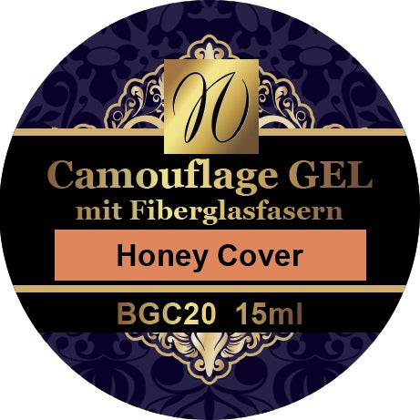 Camouflage Gel mit Fiberglasfasern 'Honey Cover' 15ml/30ml