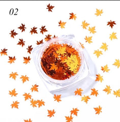 Nailart Foglie d'Acero Motivo Autunnale arancione