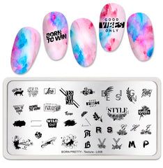 Stamping Plate Stencil Testi e Frasi L008