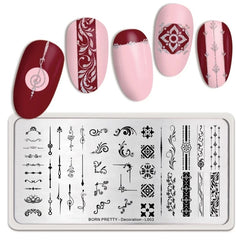 Stamping Platte Schablone  Geschnörkel Deko L003