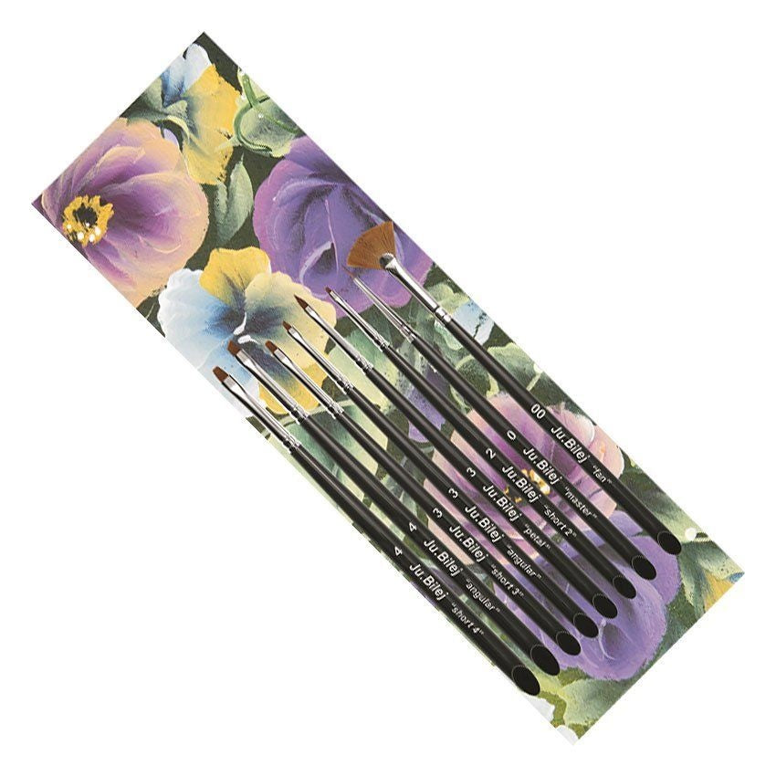 Brush set for nail design ju. Bilej 'Flat brush maxi' JB_Set5