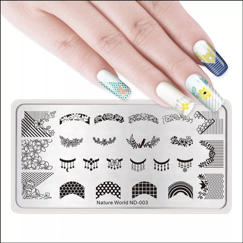 Stamping Platte Schablone verschiedene Motive ND-003