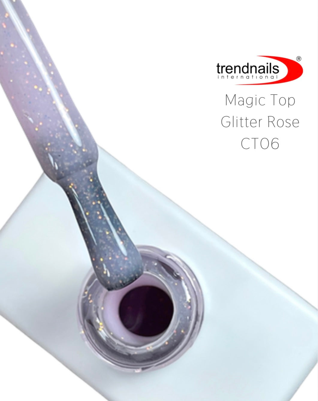 Magic Top No Wipe Versiegler Glitter Rose (Gel brillante senza strato di dispersione) 10ml di Trendnails