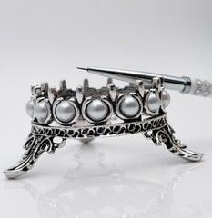 Pinselhalter Krone antik silber