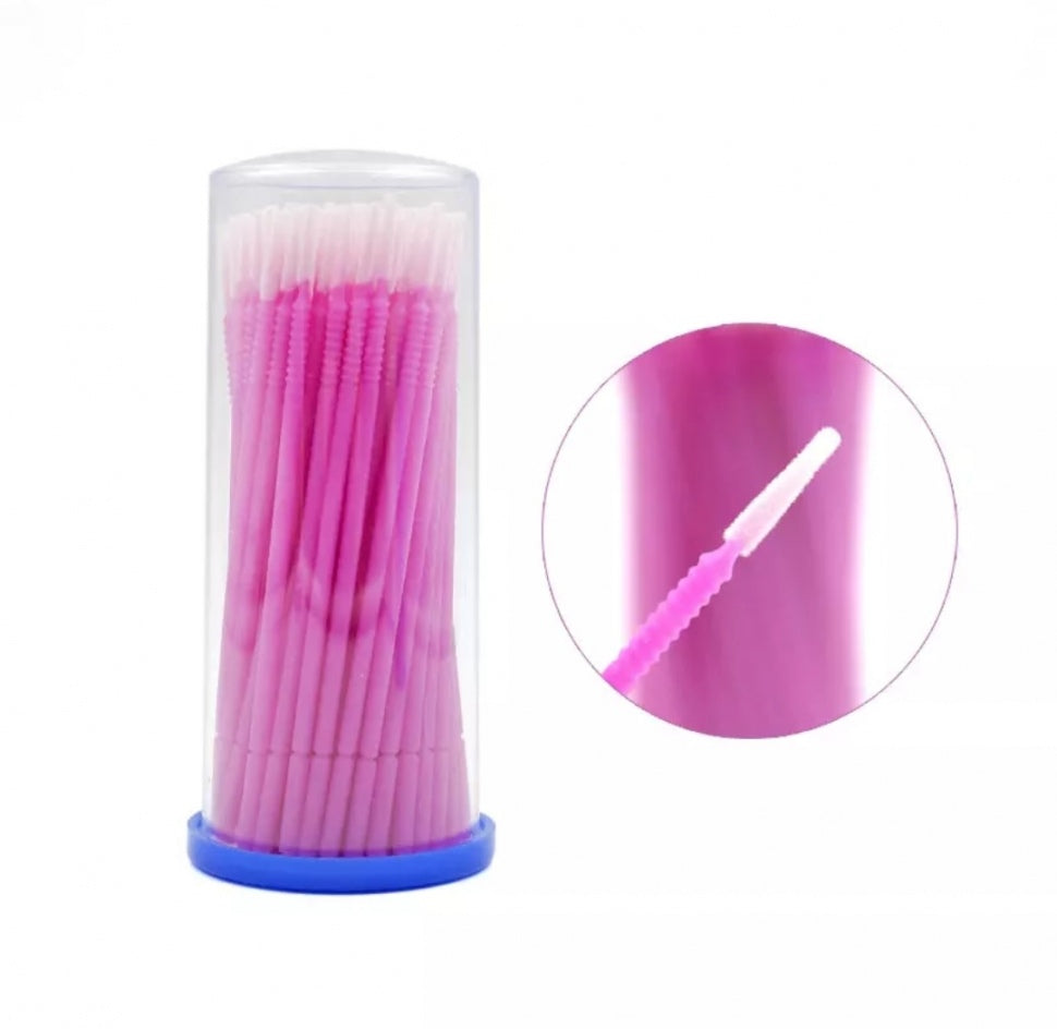 Micro brushes 10/100 pcs in pink
