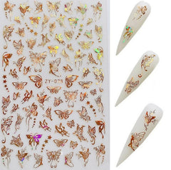adesivi slider autoadesivi (farfalle dorate) ZY-038