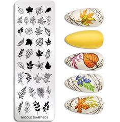 Stamping Platte Schablone Blätter ND-S05