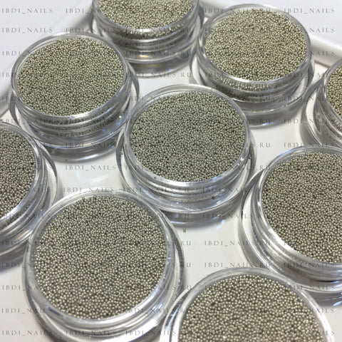 Caviar Beads Silber (Metall Mini Perlen) Gr. 0,4 mm