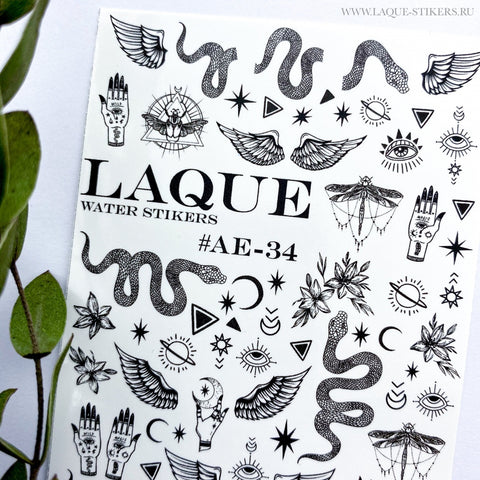 Sticker Design AE34 weiß von LAQUE (Wasserlösliche Aufkleber)