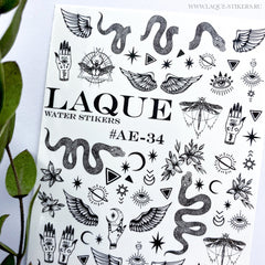 Sticker Design AE34 weiß von LAQUE (Wasserlösliche Aufkleber)