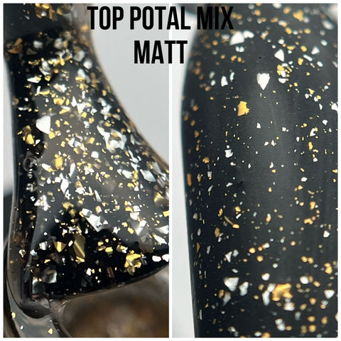 Top Potal MIX matt in argento e oro (gel lucido senza strato di dispersione) 8ml di NOGTIKA
