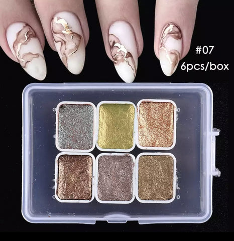 Aquarell Metallic Farben (6 Farben)