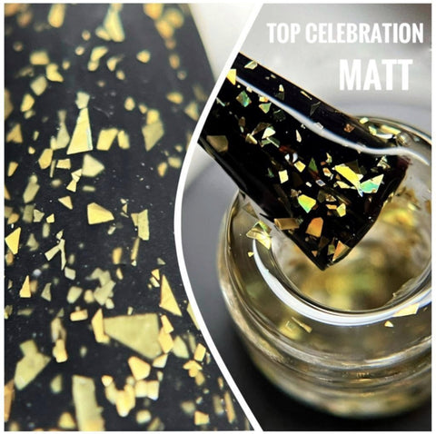 Top Celebration matt in Gold (gel senza strato di dispersione) 8ml di NOGTIKA