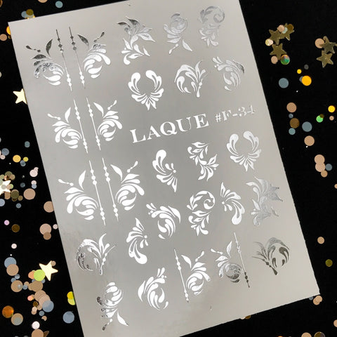 Sticker Design F-34 silber von LAQUE (Wasserlösliche Aufkleber)