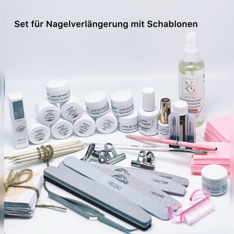 Set for nail extension with templates