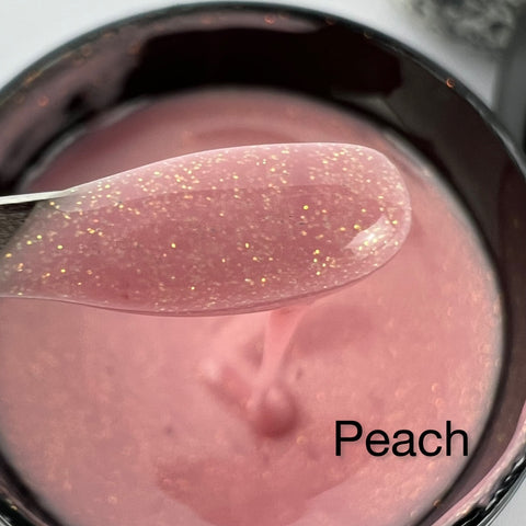 Rubber Gel Glitter – Peach 15ml von Trendnails (TPO-free)