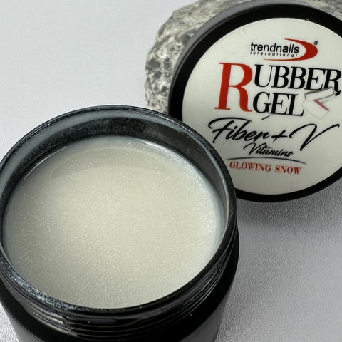 Rubber Gel Fiber+V – Glowing Snow 15ml-30ml von Trendnails TPO-Free