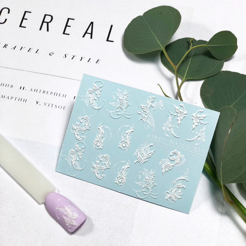 Sticker VENZEL 3D 9 bianco IBDI Nails