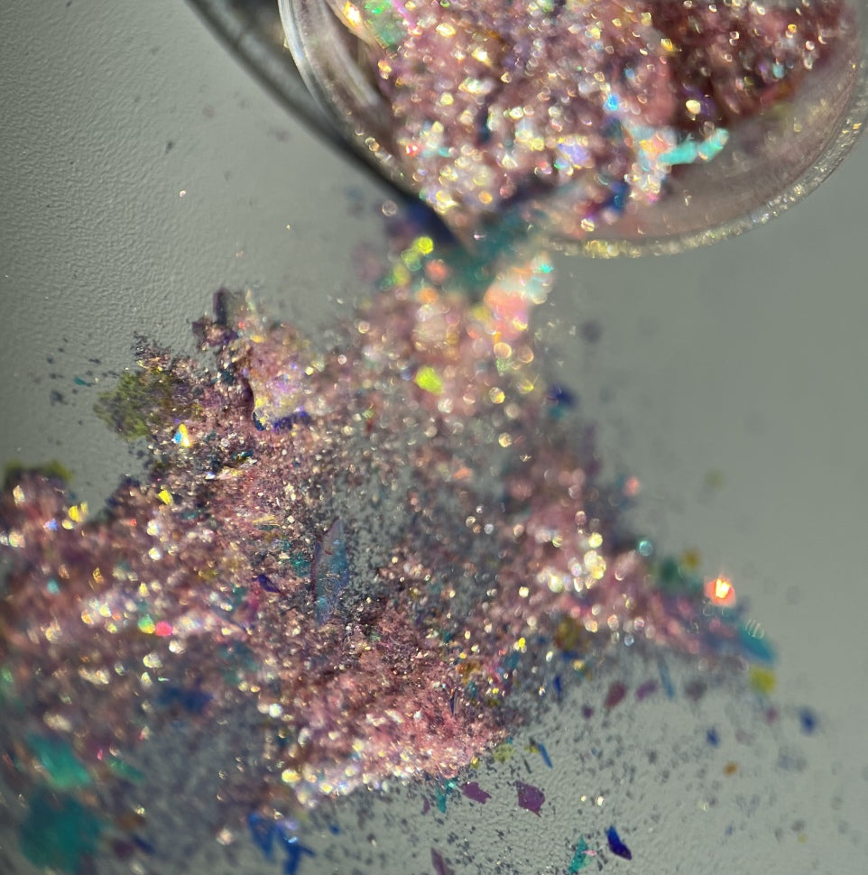 Glitter Flocche opale Rosa Olografico