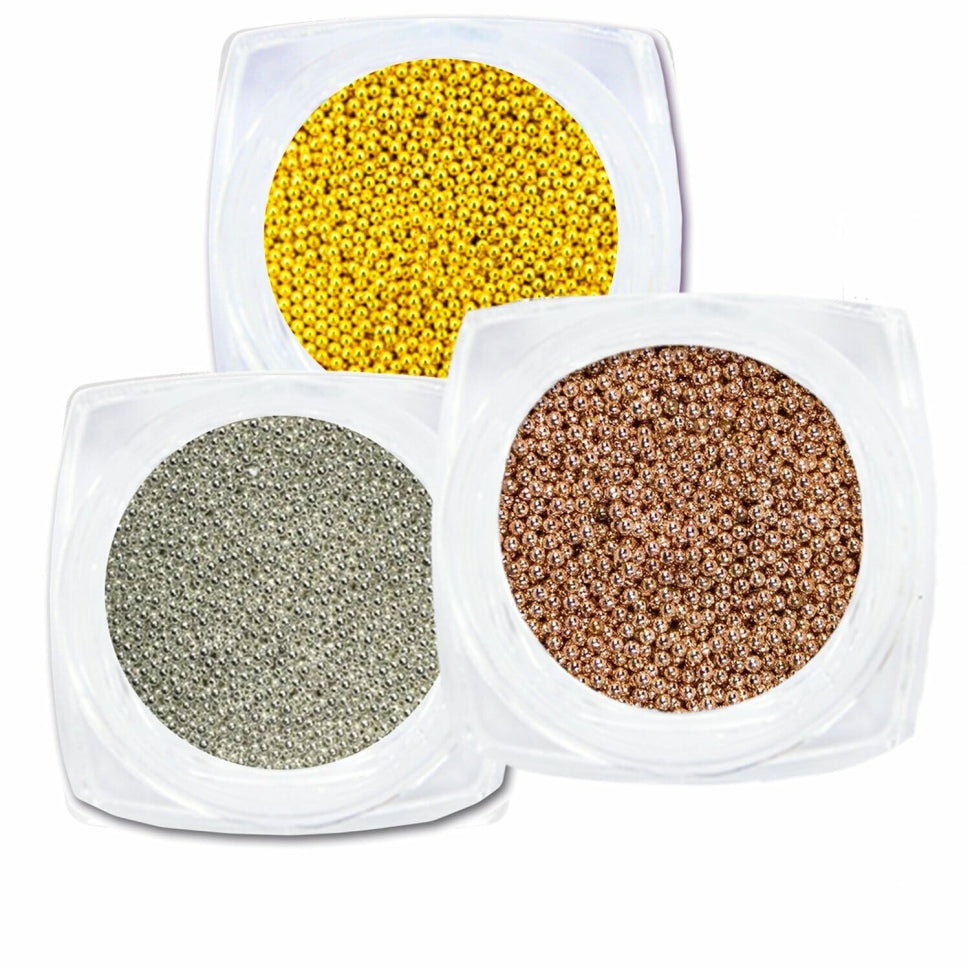 Nailart Caviar Bullion Beads Oro/Argento/Rame (metallo) 0,6mm