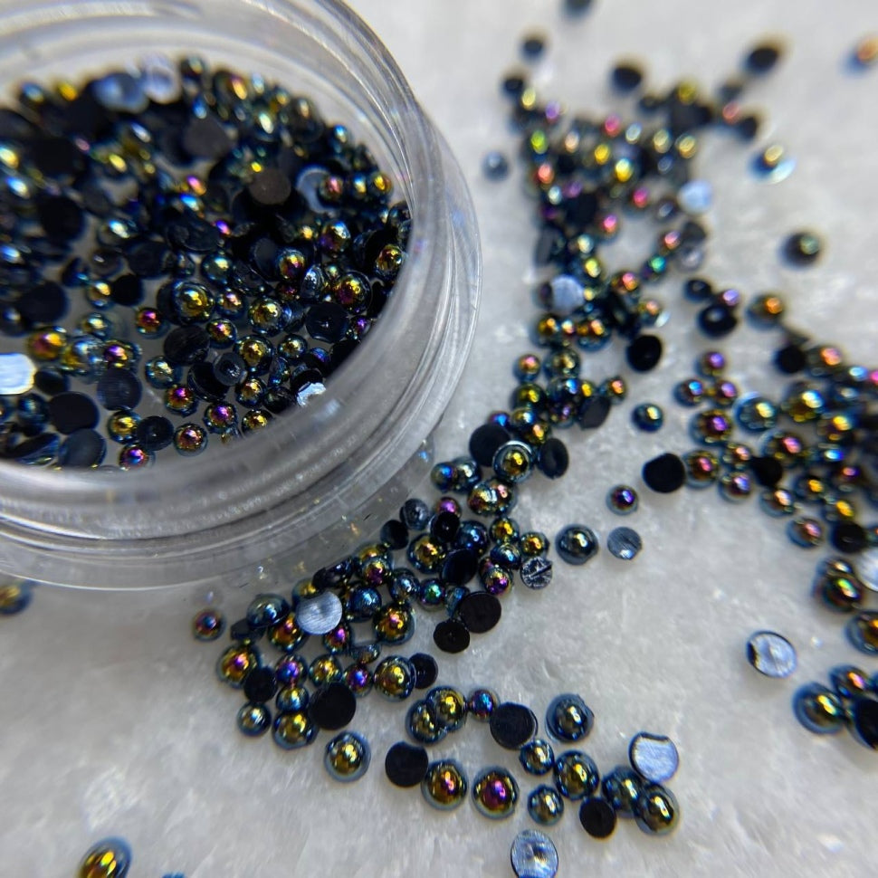 Pietre per nail art nere iridescenti