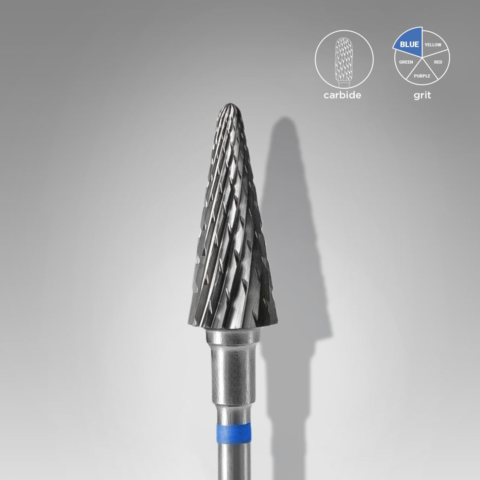 Fräseraufsatz in metallo duro medio (blu) 6mm forma di abete di STALEKS