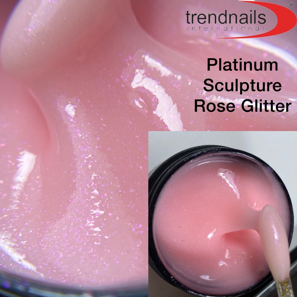 Gel di costruzione thixotropico rosa glitter Platino Sculpture rosa opaco 5-30ml di Trendnails