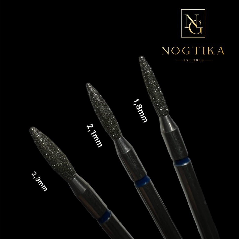 Fiamma Bit di NOGTIKA Diamante blu (medio) 1,2mm-2,5mm con punta 'smussata'
