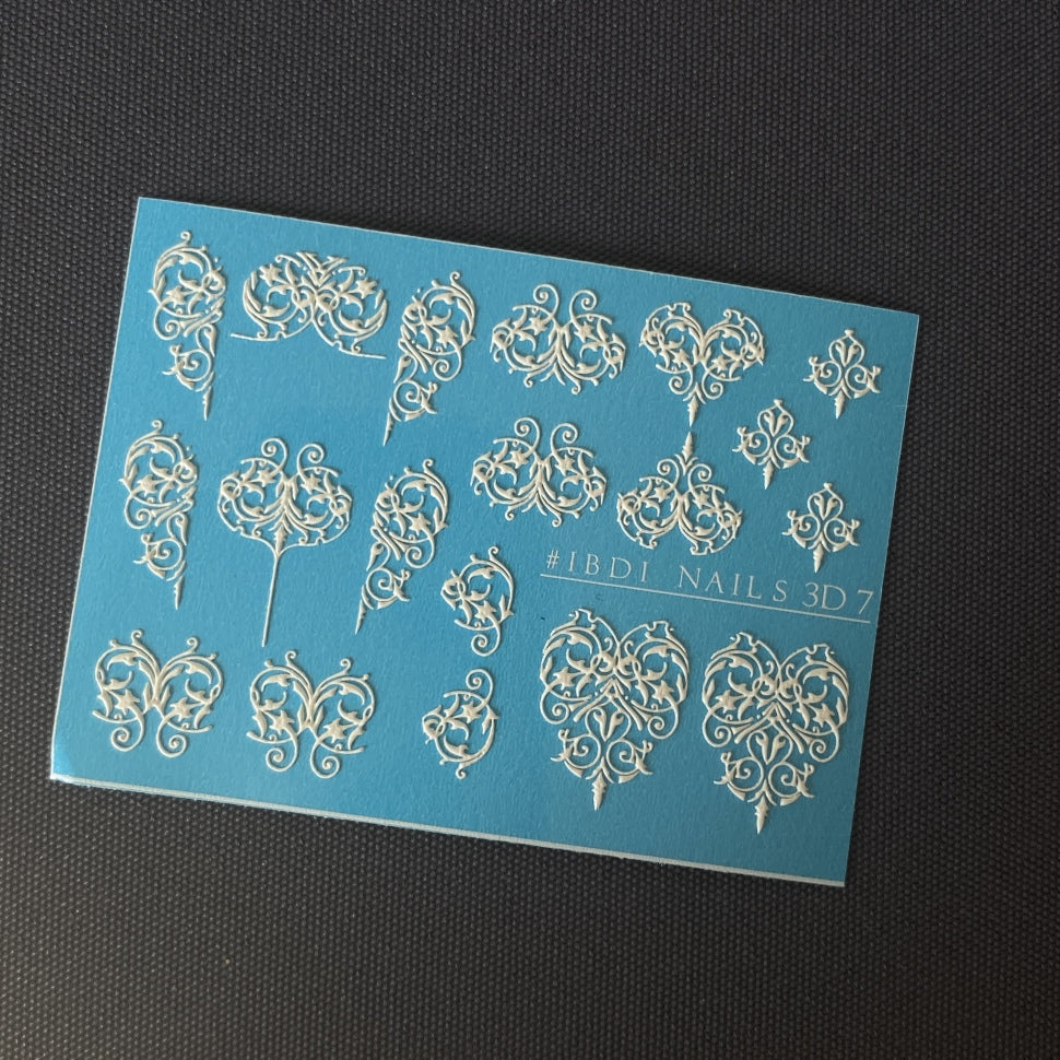 Sticker VENZEL 3D 7 bianco IBDI Nails