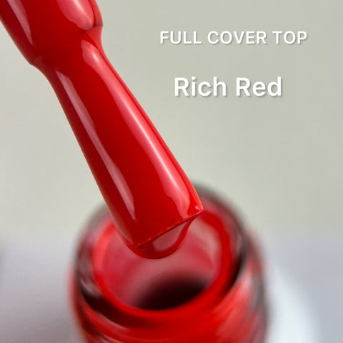 Full Cover Top Coat Rich Red NO WIPE 12ml von Love My Nails (TPO-free)