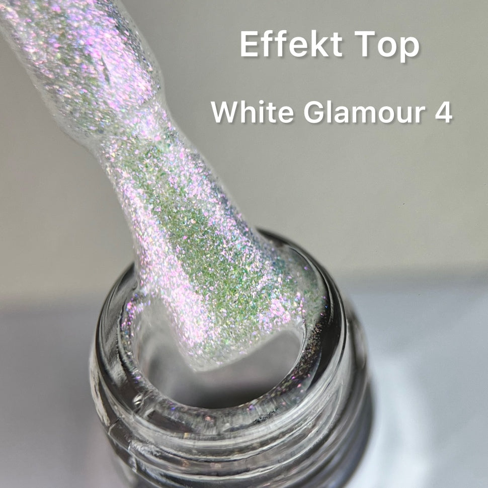 Effect Top Coat White Glam 4 NO WIPE 10ml from Love My Nails