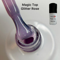 Magic Top No Wipe Versiegler Glitter Rose (Gel brillante senza strato di dispersione) 10ml di Trendnails