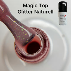 Magic Top No Wipe Versiegler Glitter Naturell (gel lucido senza strato di dispersione) 10ml di Trendnails