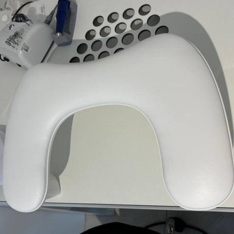 Handauflage mit Lederkissen  (weiß)