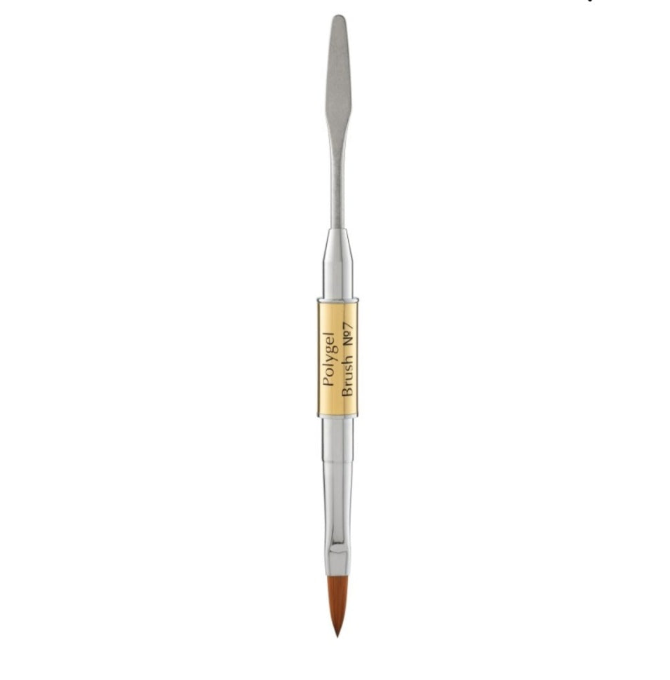 Gel- und Modellier - Pinsel "Pure Art" für alle Gelarten Gr. 7 blattförmig mit Spatel von Trendy Nails