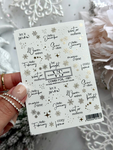 Slider mit Folie (Wasserlösliche Aufkleber) von VS Nails 187 COMBI FOIL