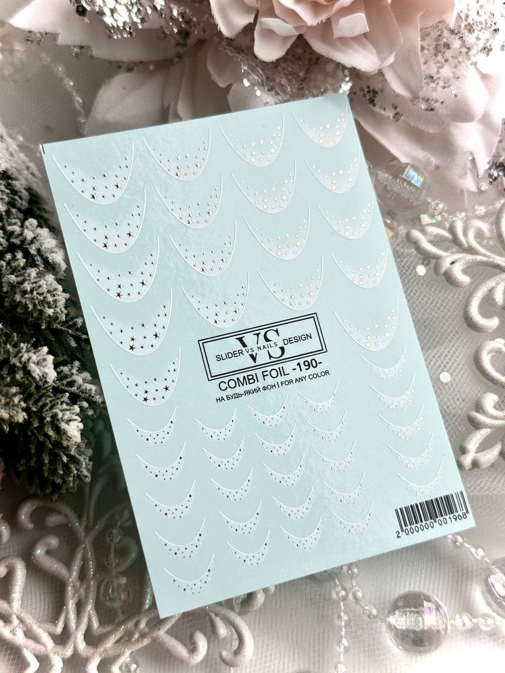 Slider with foil (water-soluble decals) by VS Nails 190 COMBI FOIL