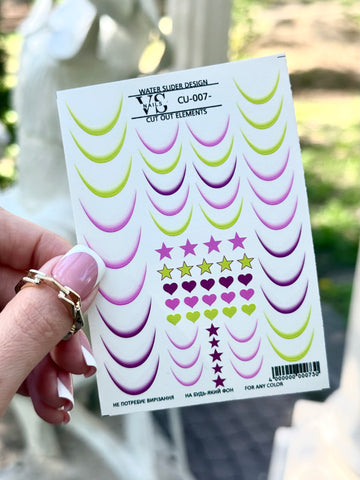 Slider CUT OUT ohne Auschneiden (Wasserlösliche Aufkleber) CU7 von VS Nails