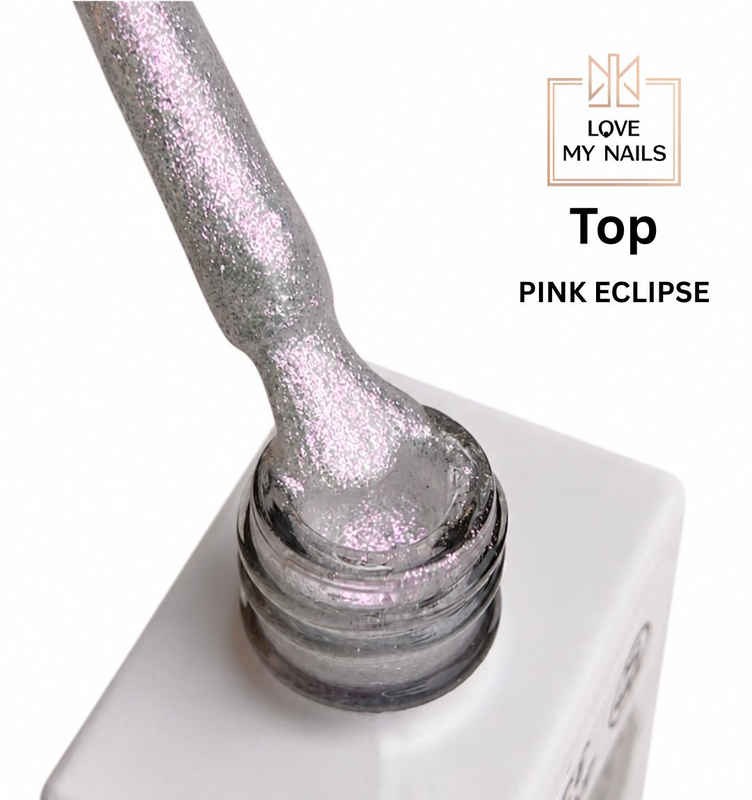 Glitter Top Coat Pink Eclipse NO WIPE 12ml von Love My Nails (TPO-free)